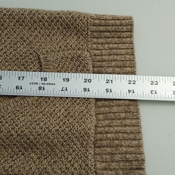 COTTON, TEXTURED, HOODED, ZIP FRONT, TAN MARLED, VEST - Picture 3 of 6
